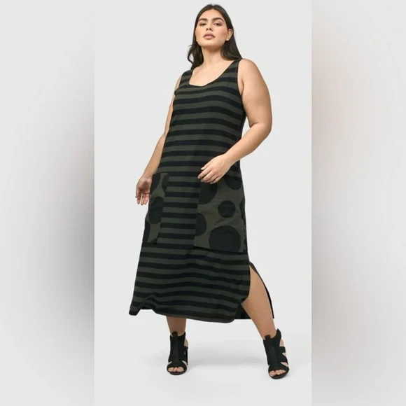 NWT ALEMBIKA URBAN MAXI TANKDRESS, KHAKI